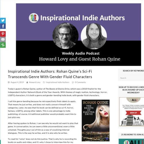 Rohan Quine on Howard Lovy's "Inspirational Indie Authors" podcast
